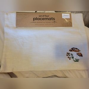 Embroidered mushroom placemats
